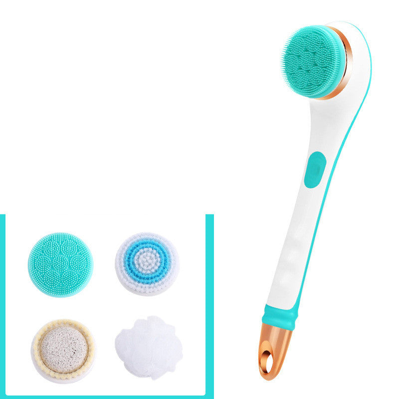 Electric Bath Brush Silicone Back Scrubber USB Rechargeable 2 Speeds Rotating Shower Brush Spa Waterproof Body Cleaning Brush